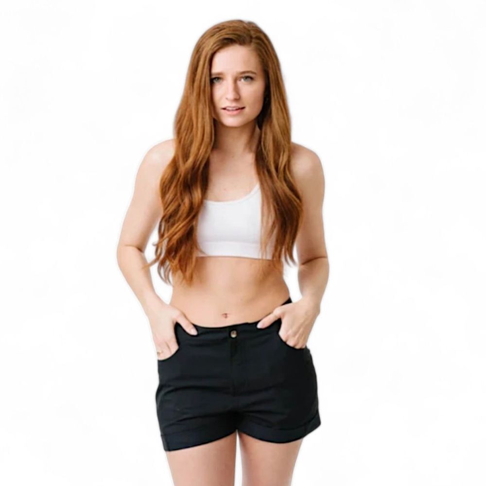ZYIA Not just A Trail Activewear Black Cuffed Shorts Extra Media Pockets Sz XXXL